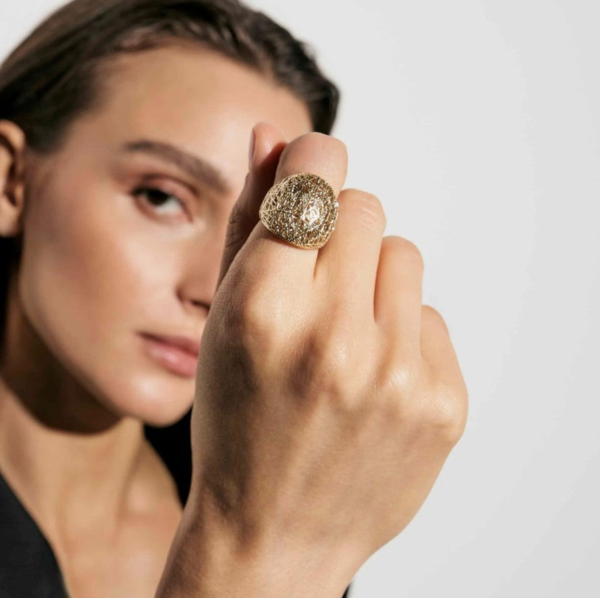 Leaf of Light ring with silver decorations