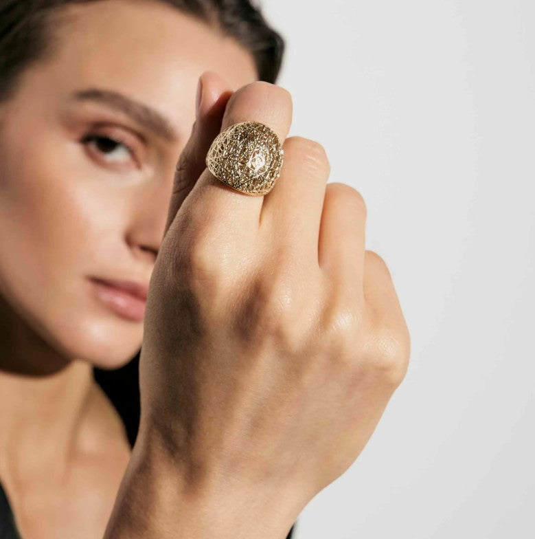 Leaf of Light ring with silver decorations