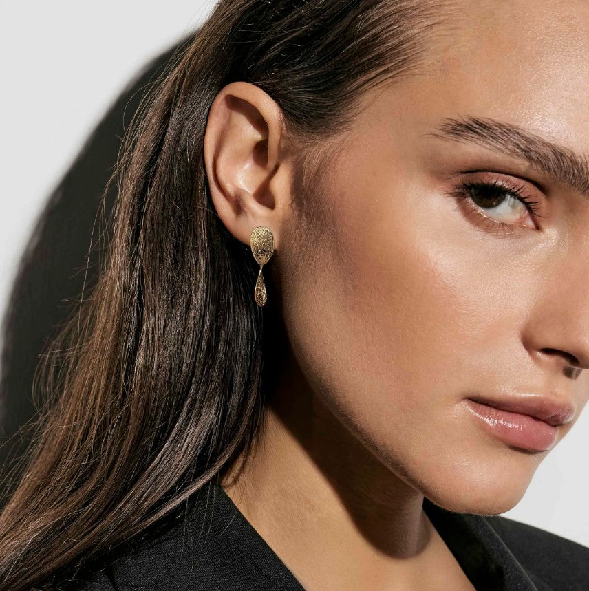 Leaf of Light double Oval earrings