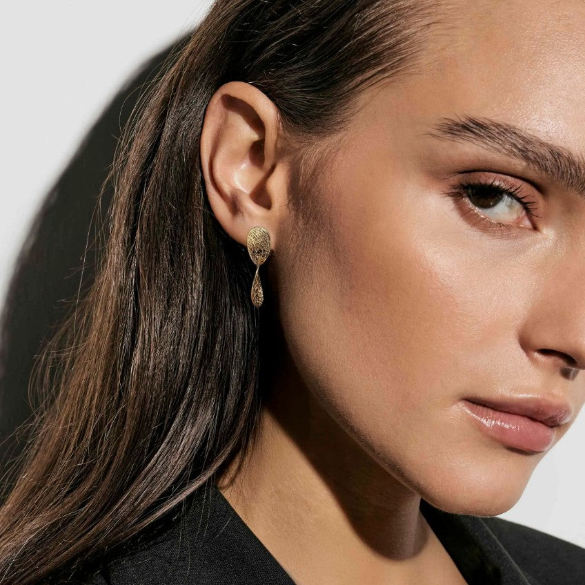 Leaf of Light double Oval earrings