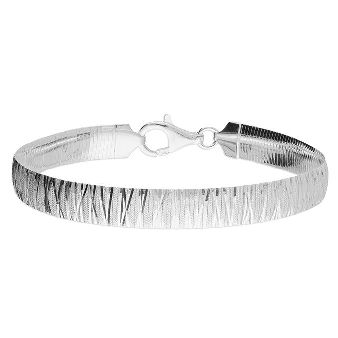 Sterling Silver Diamond-Cut Band Bracelet