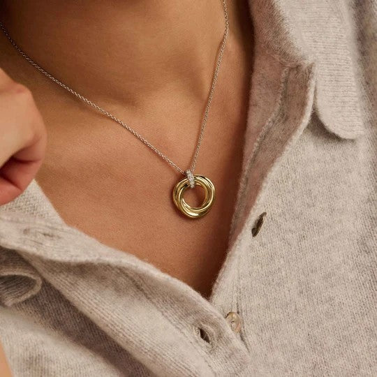 Twisted Circle Gold Vermeil Necklace