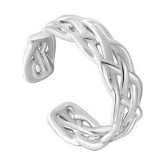 Silver Rope Wide Adjustable Ring