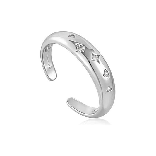 Ania Haie Scattered Stars Adjustable Silver Ring
