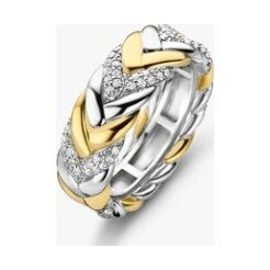 Vintage Zirconia Chain Ring, size 54