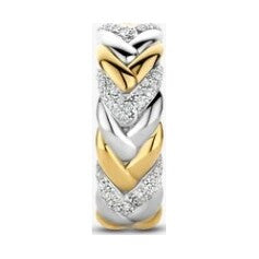 Vintage Zirconia Chain Ring, size 54