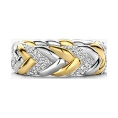 Vintage Zirconia Chain Ring, size 54
