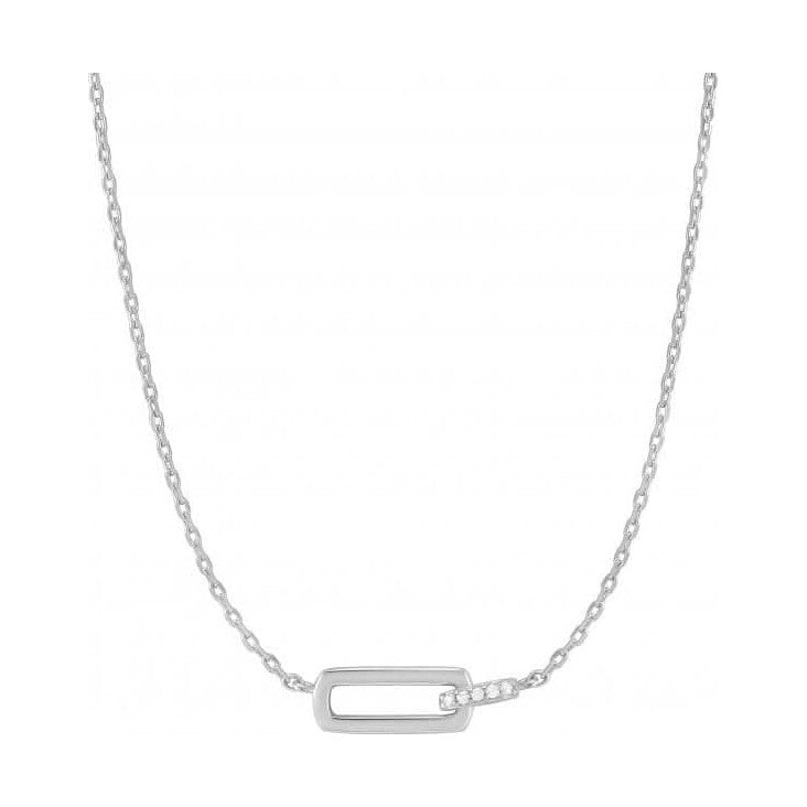 Silver Glam Interlock Necklace
