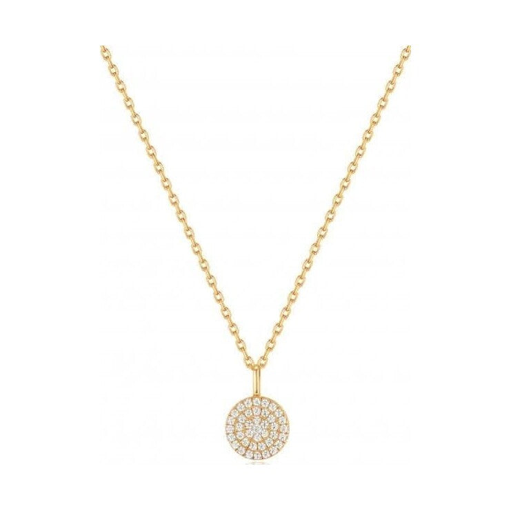 Gold Glam Disc Pendant Necklace