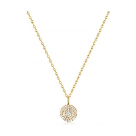 Gold Glam Disc Pendant Necklace