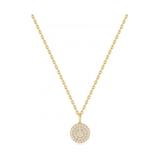 Gold Glam Disc Pendant Necklace