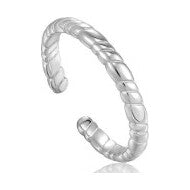 Silver Smooth Twist Thin Band Ring
