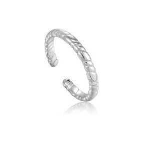 Silver Smooth Twist Thin Band Ring