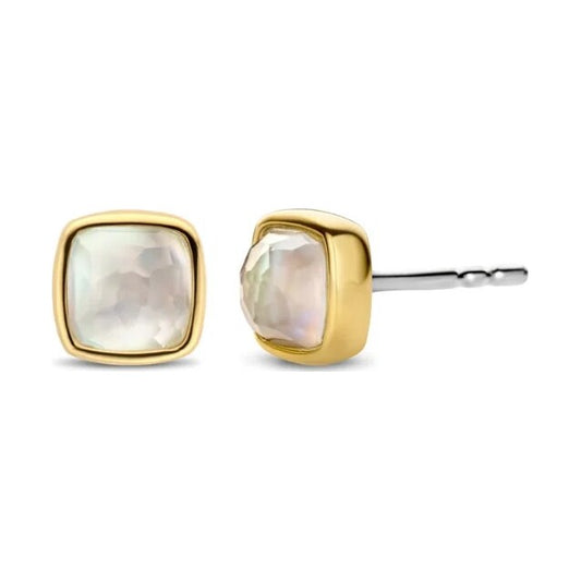 Ti Sento Milano earrings, white pearl and gold plated silver, 7885MW