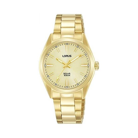 Lorus Sports Solar 100m (31mm) Gold Sunray Dial/Gold PVD Stainless Steel