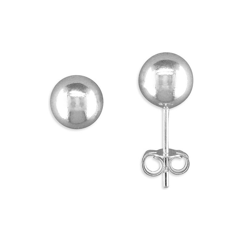 Sterling Silver Bead Stud Earrings