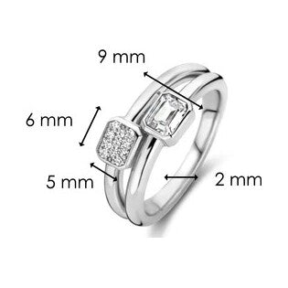 TI SENTO Ring 12275ZI, size 54.