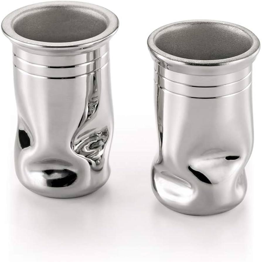 Royal Selangor Hand Finished Mallea Collection Pewter Shot Glass Pair -Ex-Display