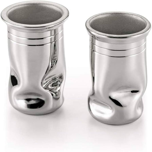 Royal Selangor Hand Finished Mallea Collection Pewter Shot Glass Pair -Ex-Display