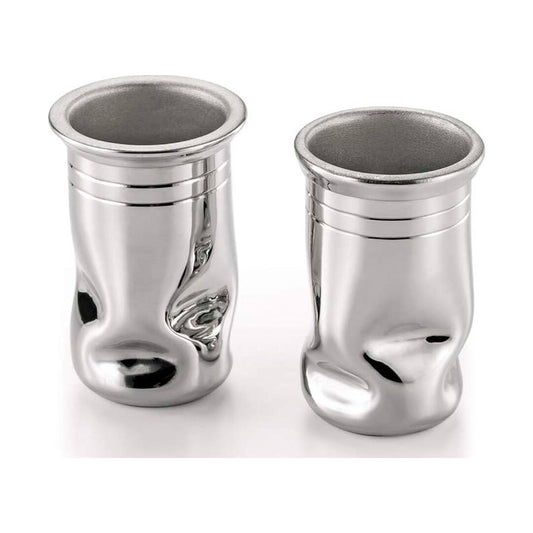 Royal Selangor Hand Finished Mallea Collection Pewter Shot Glass Pair -Ex-Display