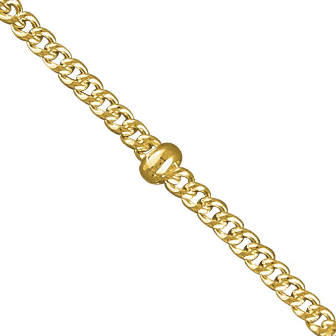 Sterling Silver Chain 46cm/18in gold-plated satellite curb