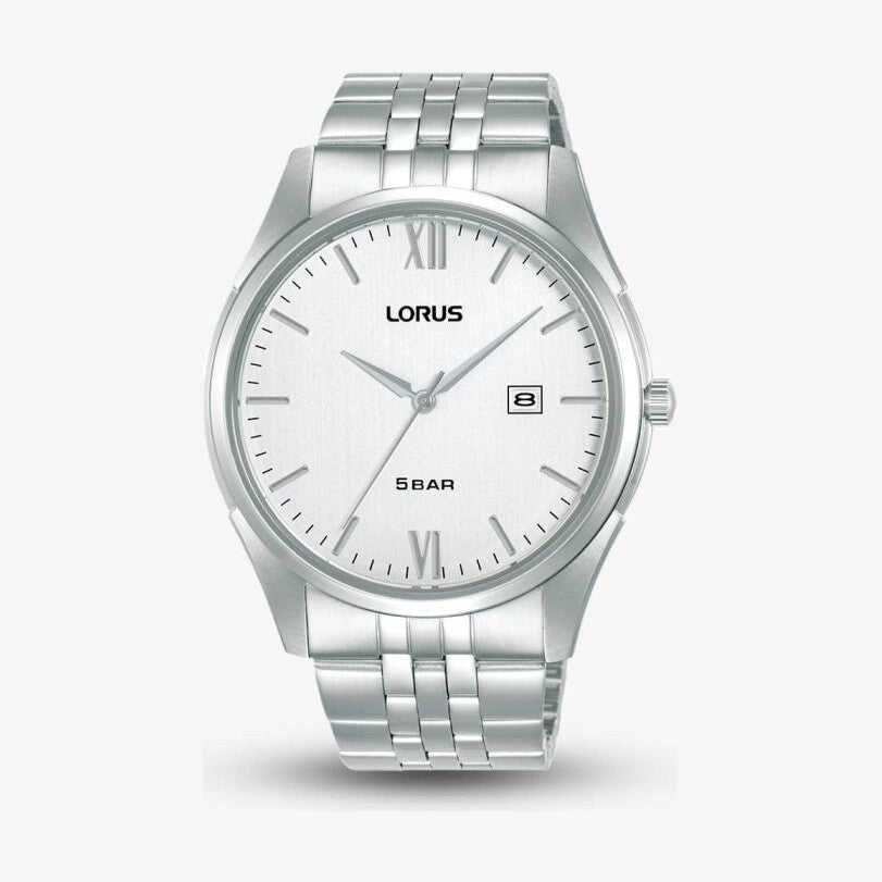 Mens Classic Silver Dial Bracelet Watch
