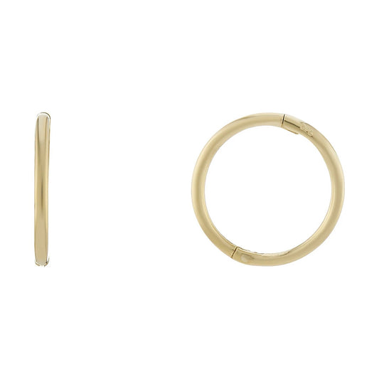 9ct gold 12mm hinged sleeper earrings