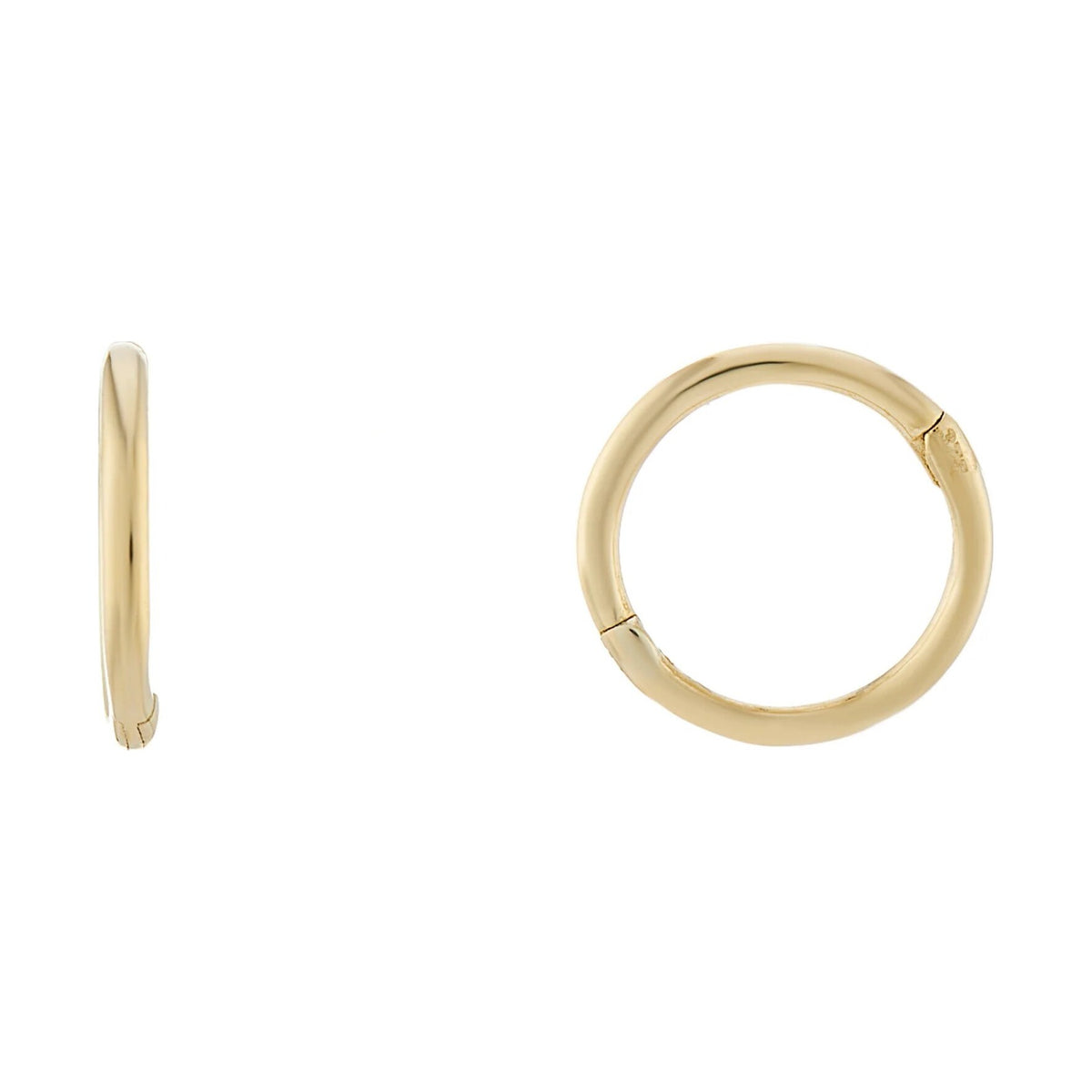 9ct gold 10mm hinged sleeper earrings