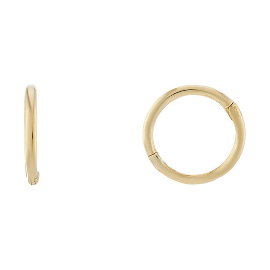 9ct gold 10mm hinged sleeper earrings