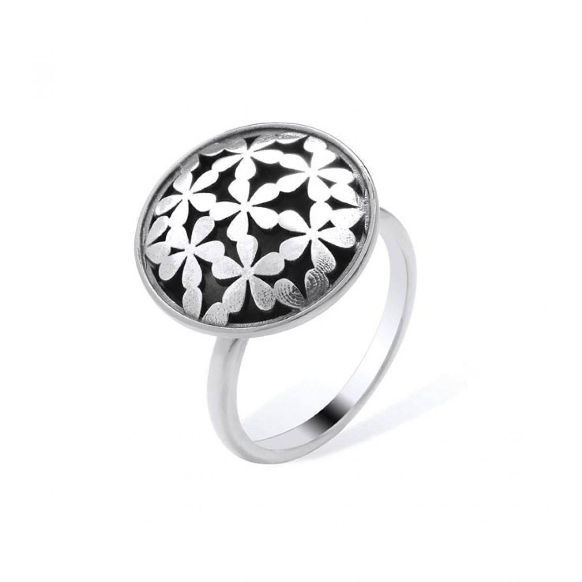 Silver blossom ring