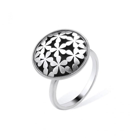 Silver blossom ring