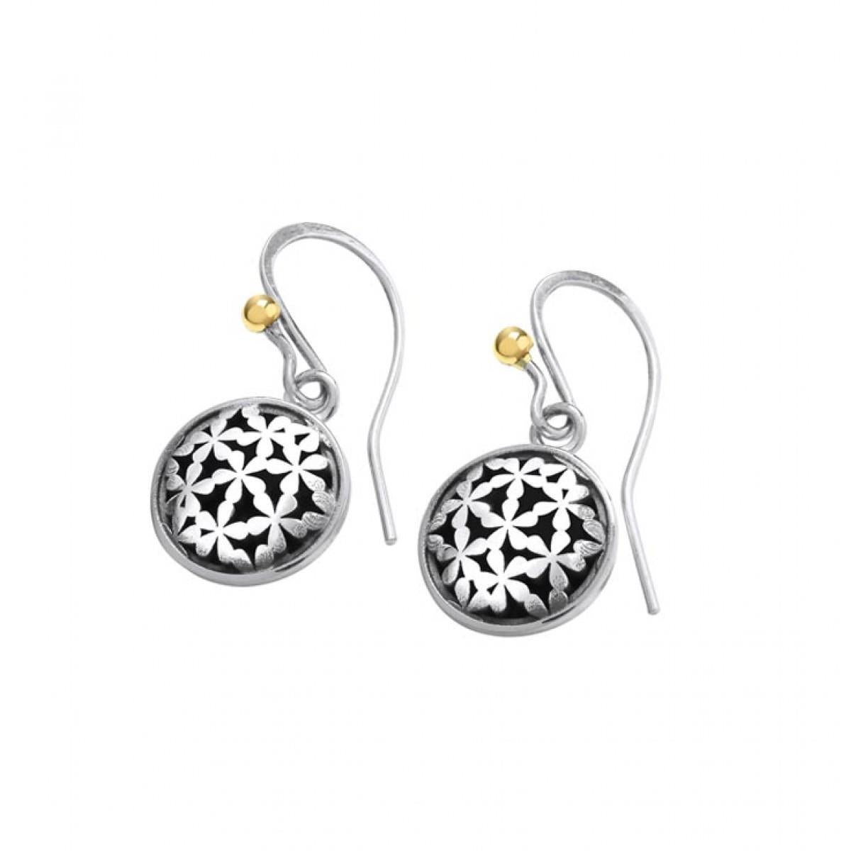 Silver blossom drop earrings