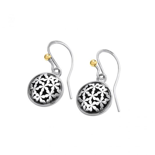 Silver blossom drop earrings