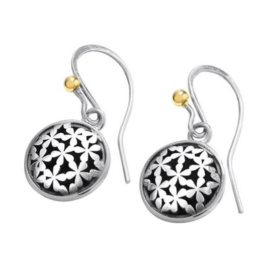 Silver blossom drop earrings