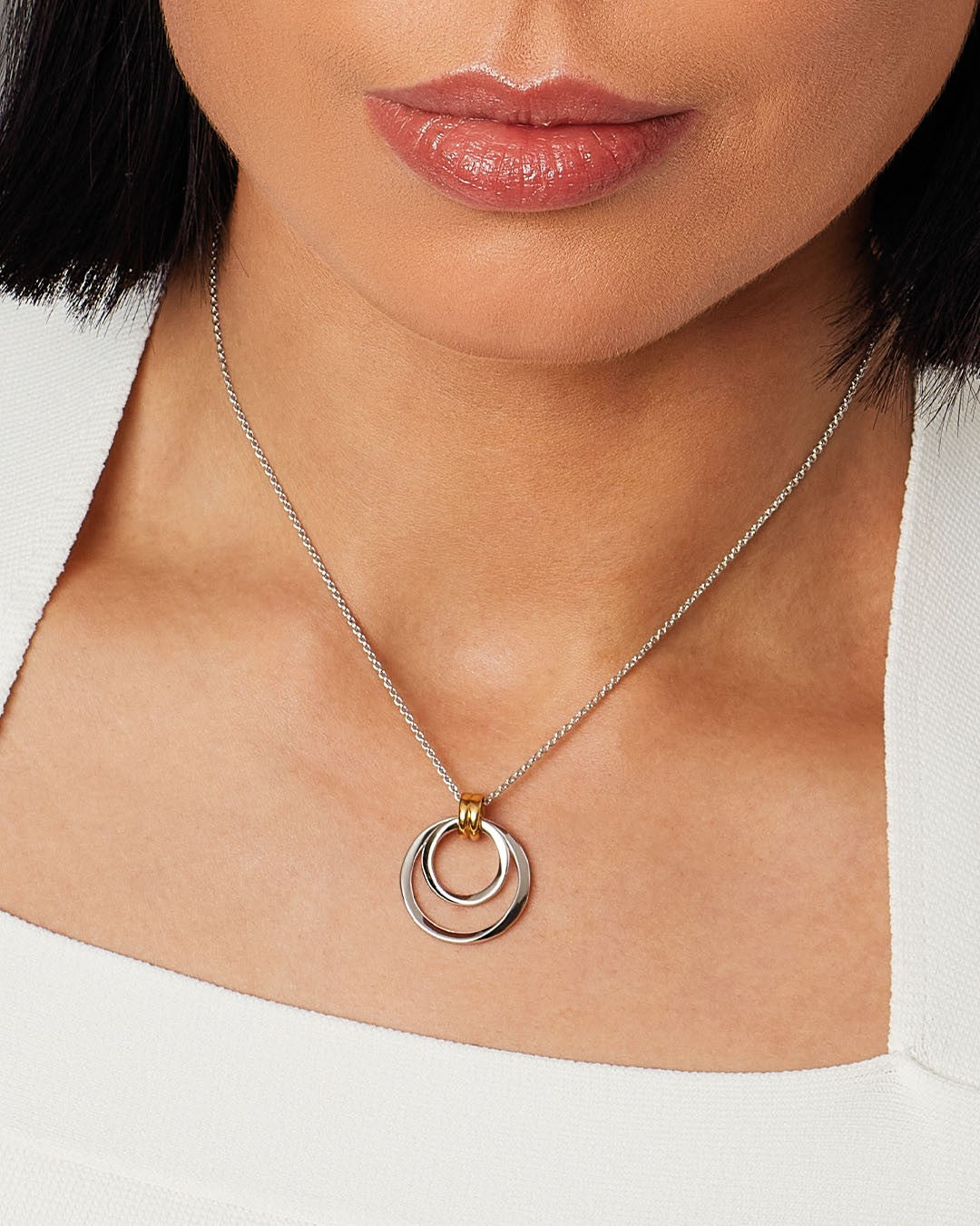Bevel Unity Golden Duo Necklace