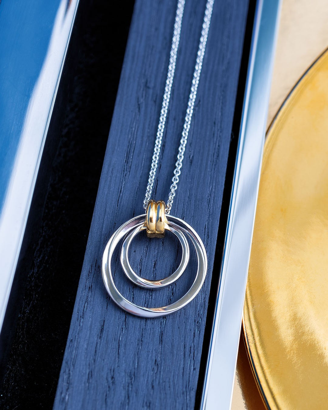 Bevel Unity Golden Duo Necklace