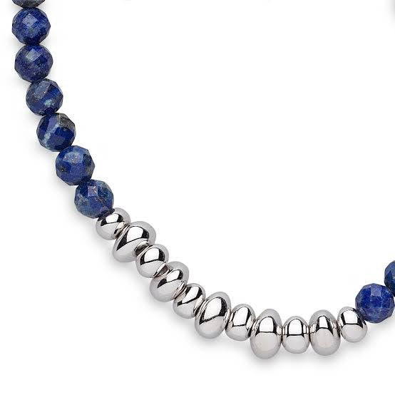 Coast Tumble Azure Lapis Lazuli Gemstone Beaded Necklace