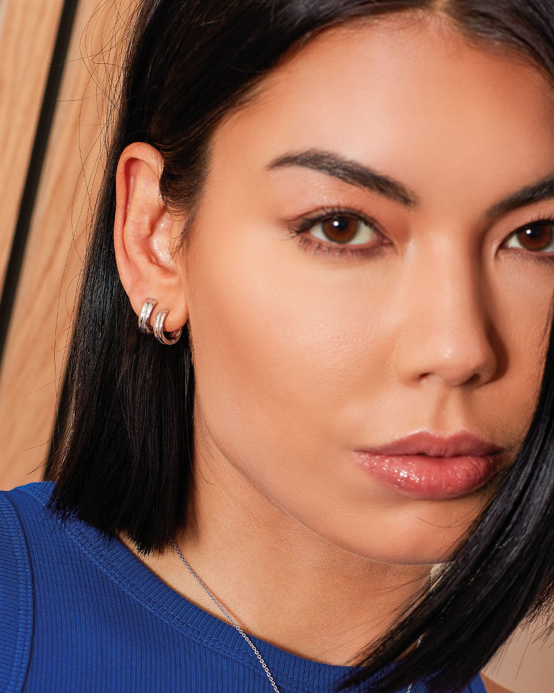 Bevel Unity Huggie Hoop Earrings
