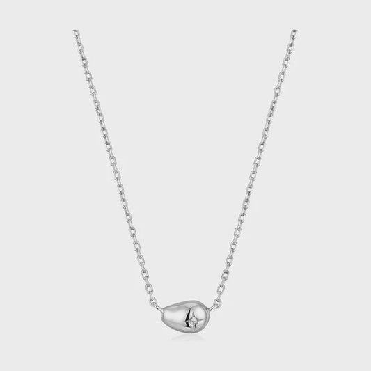 Ania Haie Silver CZ Pebble Sparkle Necklace