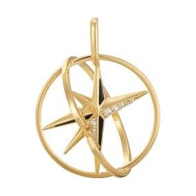 Gold Star Circle Charm