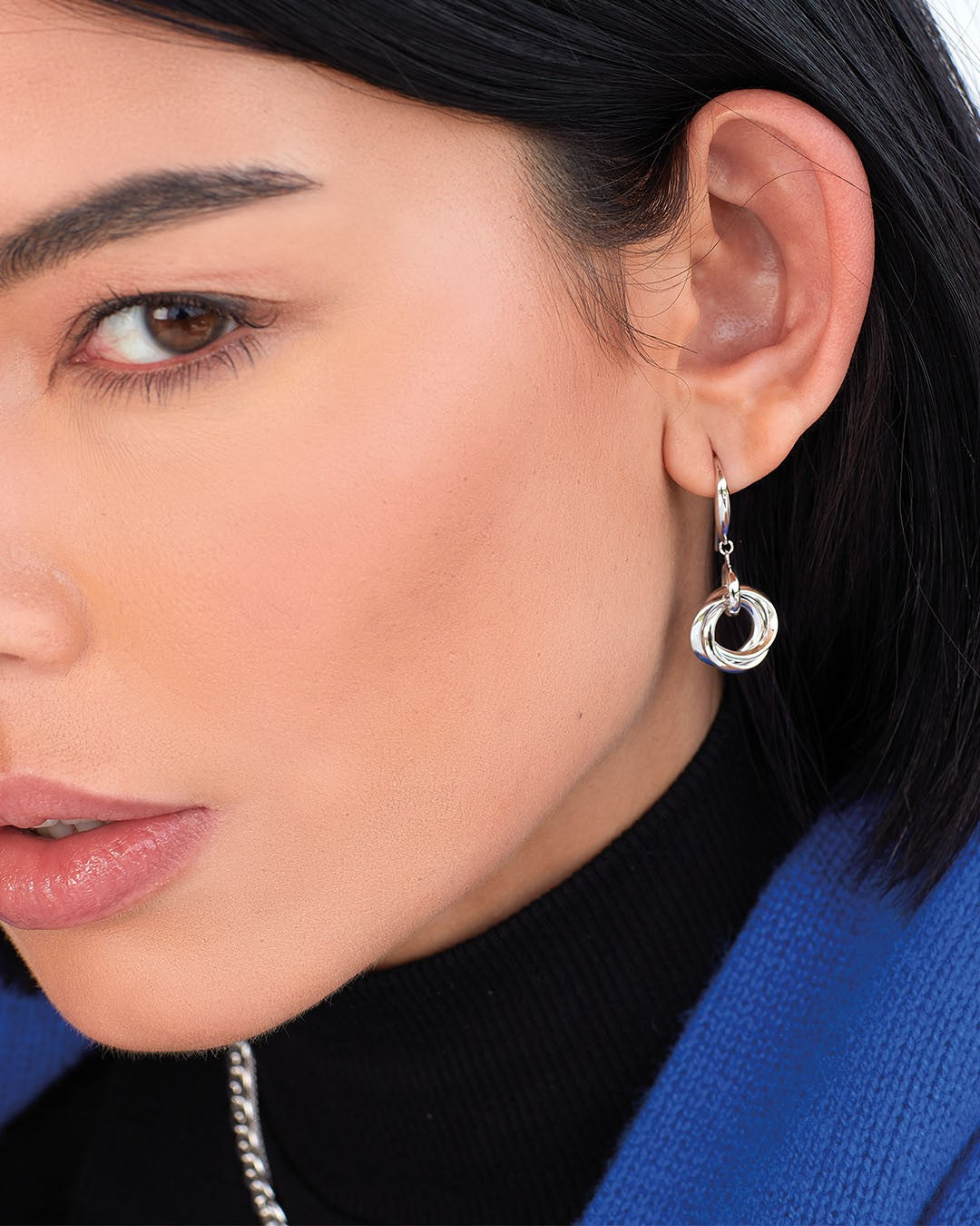 Bevel Trilogy Link Drop Earrings