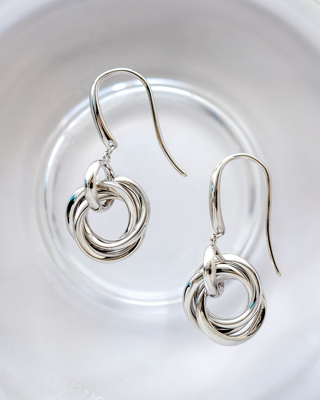 Bevel Trilogy Link Drop Earrings