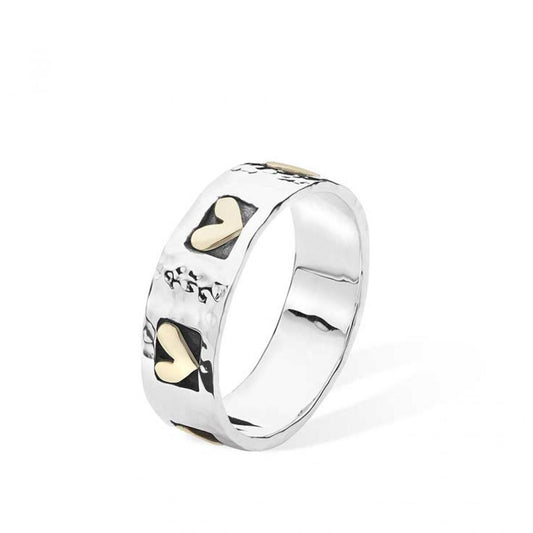 Love Ring in sterling silver & gold.