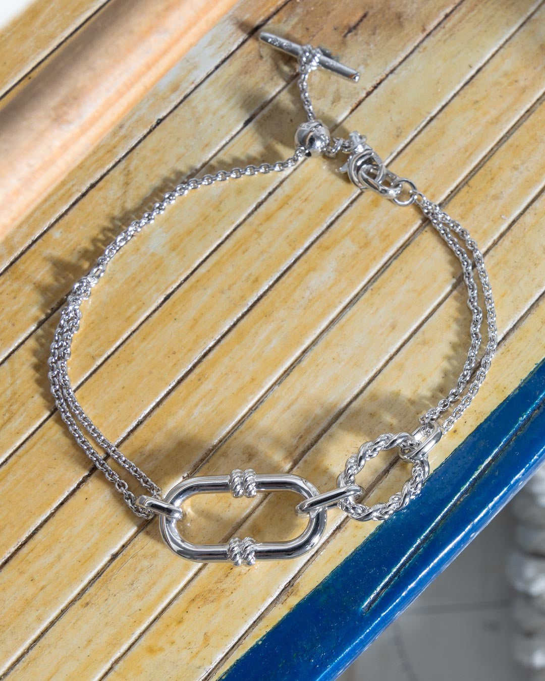 Marina Rope Link Duo Grande Twin Chain Slider Bracelet