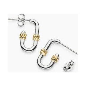 Marina Rope Bar Link Golden Stud Hoop Earrings