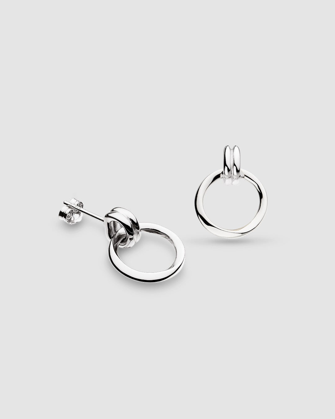 Bevel Unity Drop Stud Earrings
