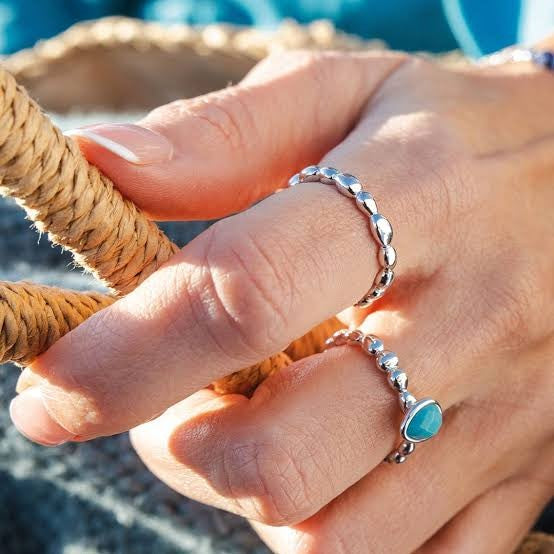 Coast Pebble Azure Magnesite Gemstone Ring