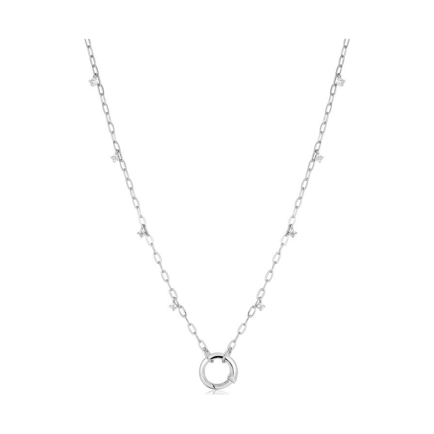 Ania Haie Silver Shimmer Chain Charm Connector Necklace