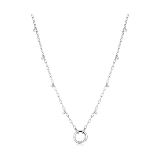 Ania Haie Silver Shimmer Chain Charm Connector Necklace
