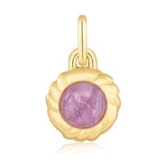 Gold Lilac Marble Charm Pendant